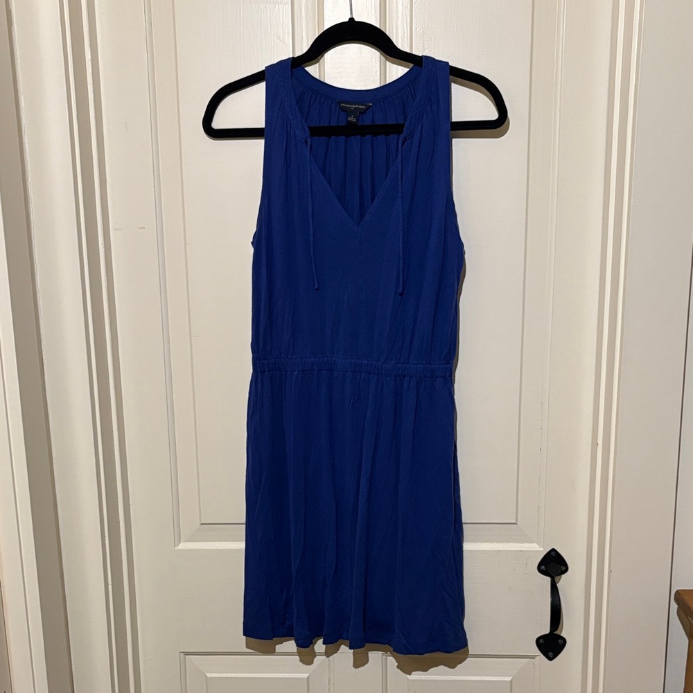 Banana Republic Cobalt Blue V-Neck Mini Dress